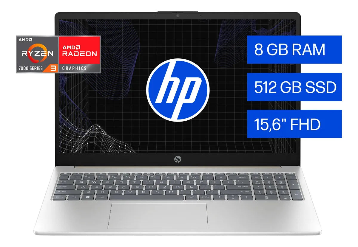 Notebook HP 15-fc0043la Ryzen 3 Windows 11 15.6 Pulgadas 512GB SSD 8GB RAM