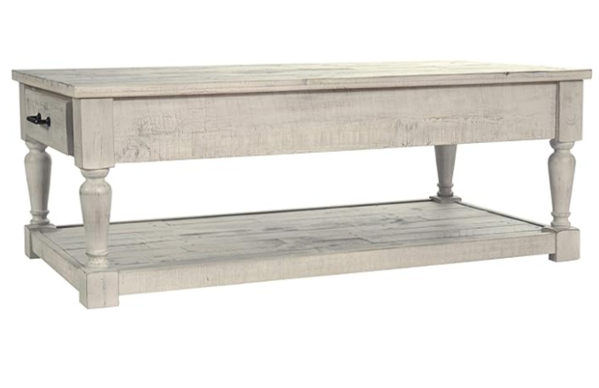 MESA DE CENTRO RUSTICA CON 2 CAJONES DESIGN BY ASHLEY SHAWNALORE T782-1