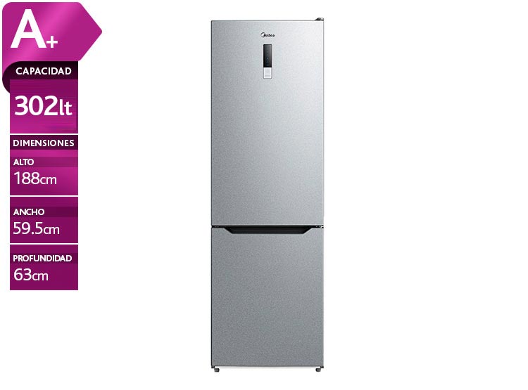 Refrigerador-Congelador Midea Mdrb424fge50 Inox 302 Lts