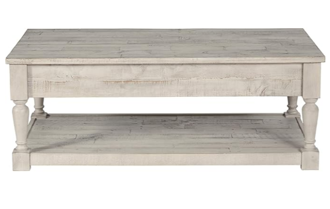 MESA DE CENTRO RUSTICA CON 2 CAJONES DESIGN BY ASHLEY SHAWNALORE T782-1