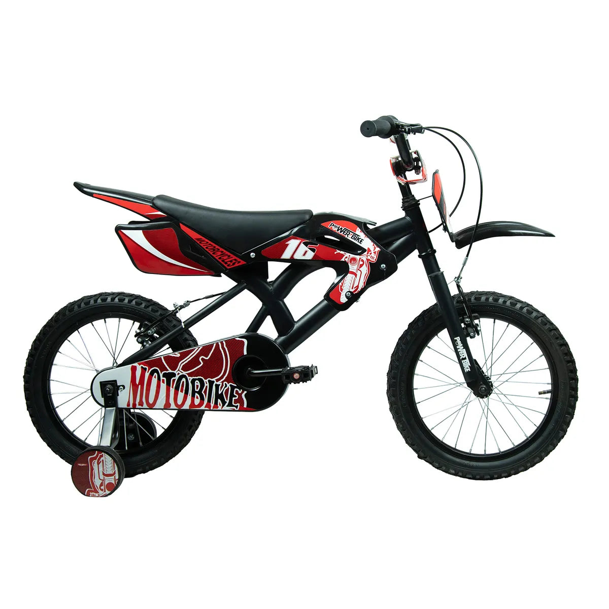 Bicicleta Moto para Niños Powerbike E-3002 Aro 16, Negro
