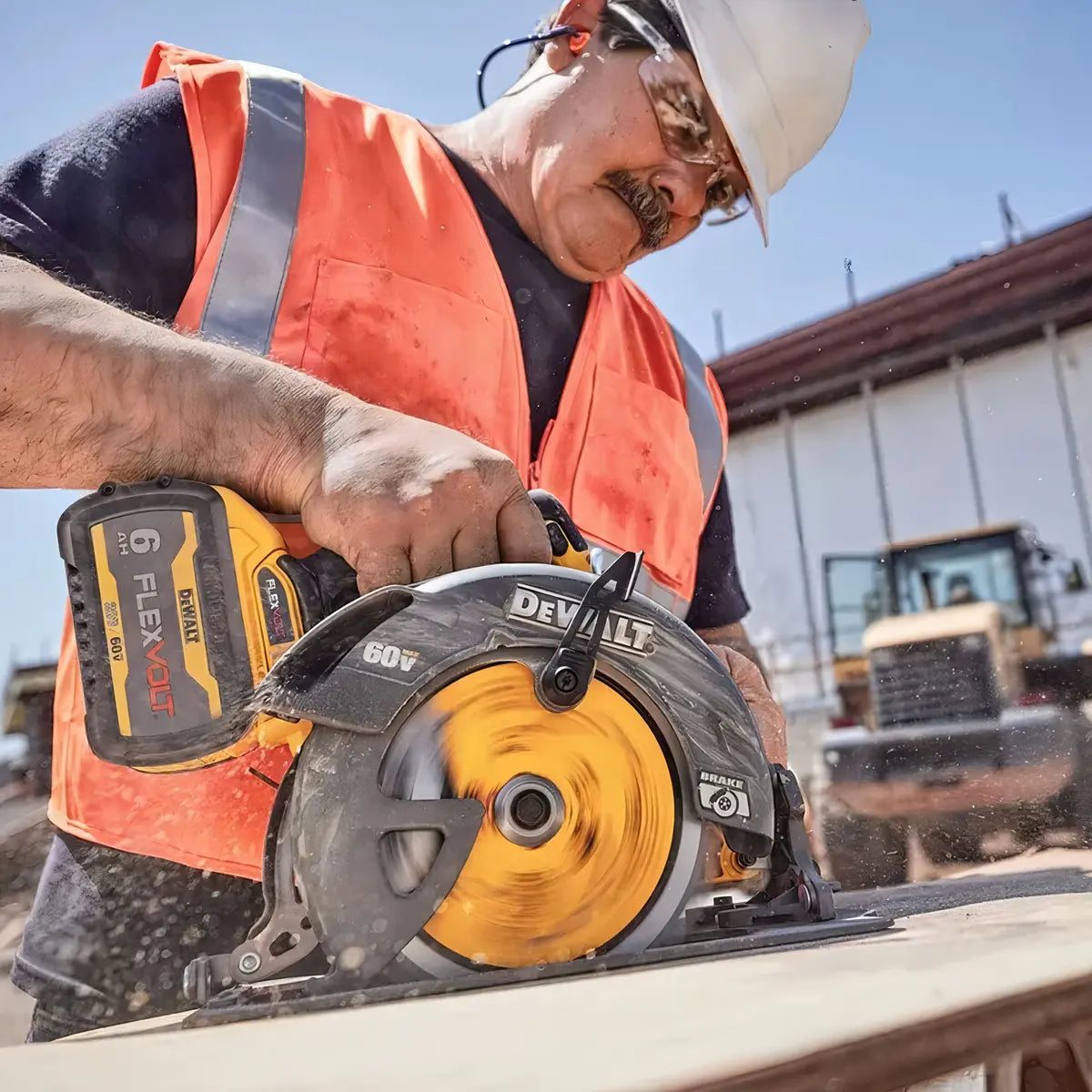 Kit Sierra Circular Dewalt Flexvolt 7-1/4" 184mm, Amarillo