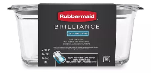 Contenedor De Alimentos De Vidrio Rubbermaid Brilliance Cup/Tasse 1.1L