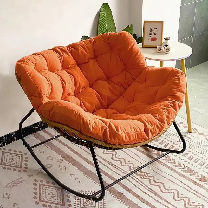 Sillón Mecedora de Ratán XL Home Designs Color Naranjo