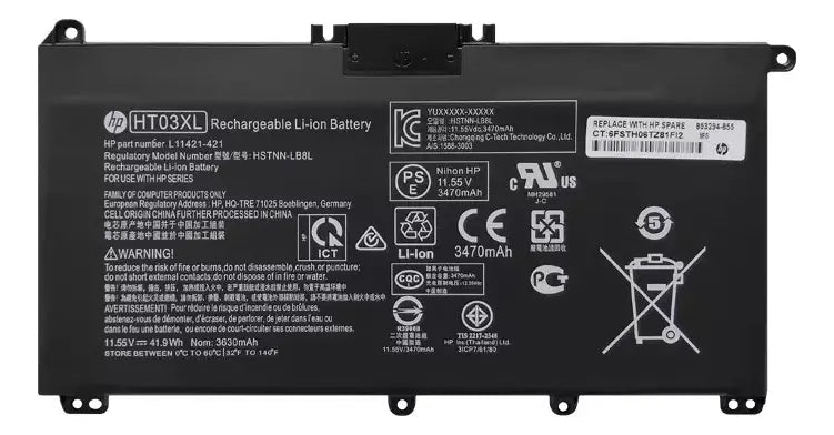 Batería para Notebook HP HT03XL