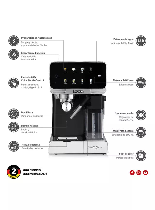 Cafetera Espresso Thomas TH-165DEL Negro