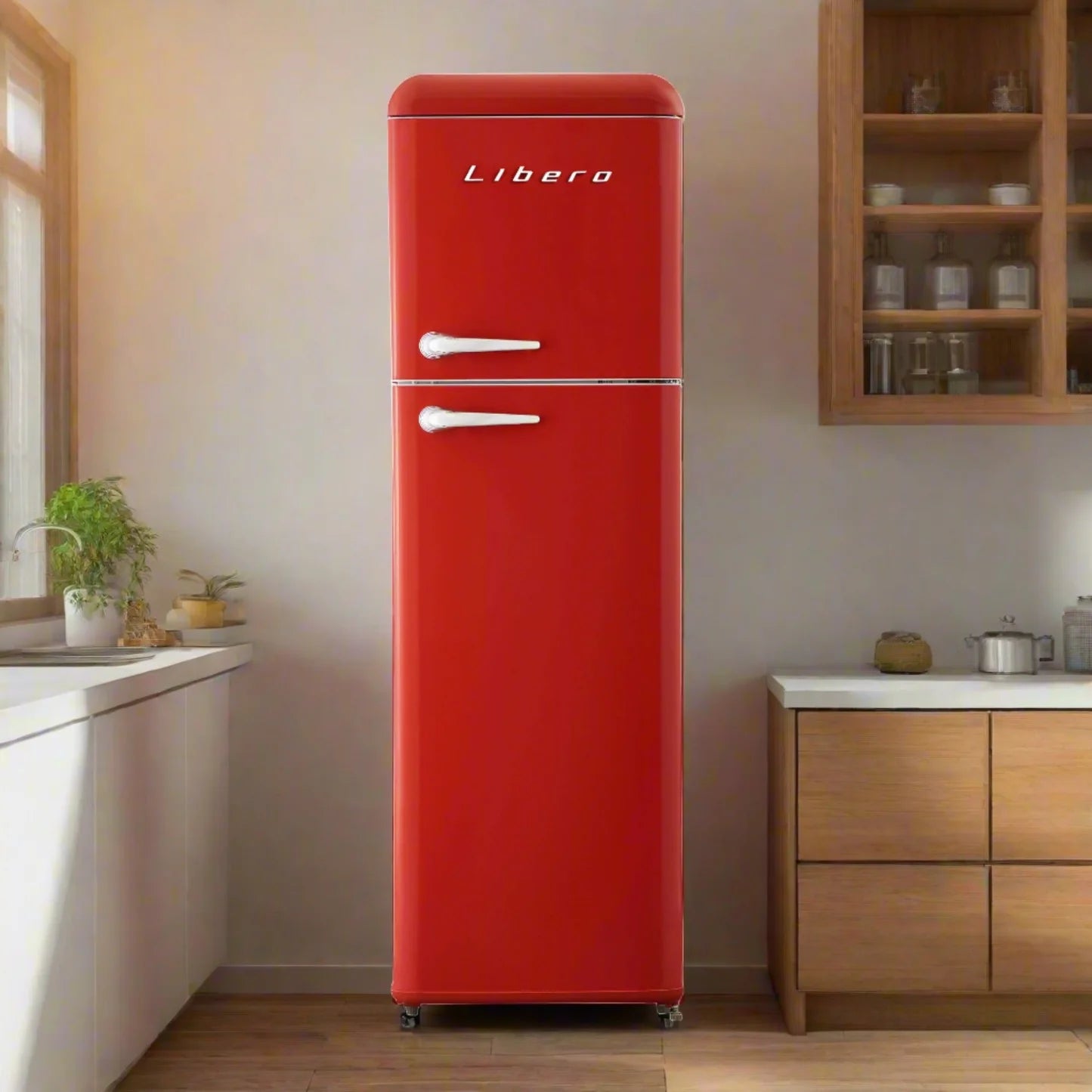 Refrigerador Retro Libero Lrt-280dfrr Rojo 280 Lts