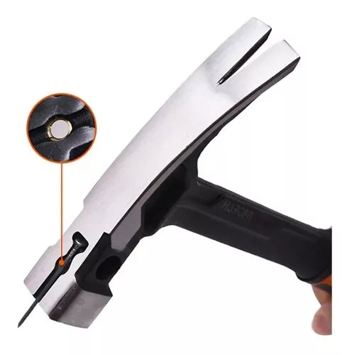 Martillo Acero Forjado Harden Fibra De Vidrio Imantado Naranjo 160Z