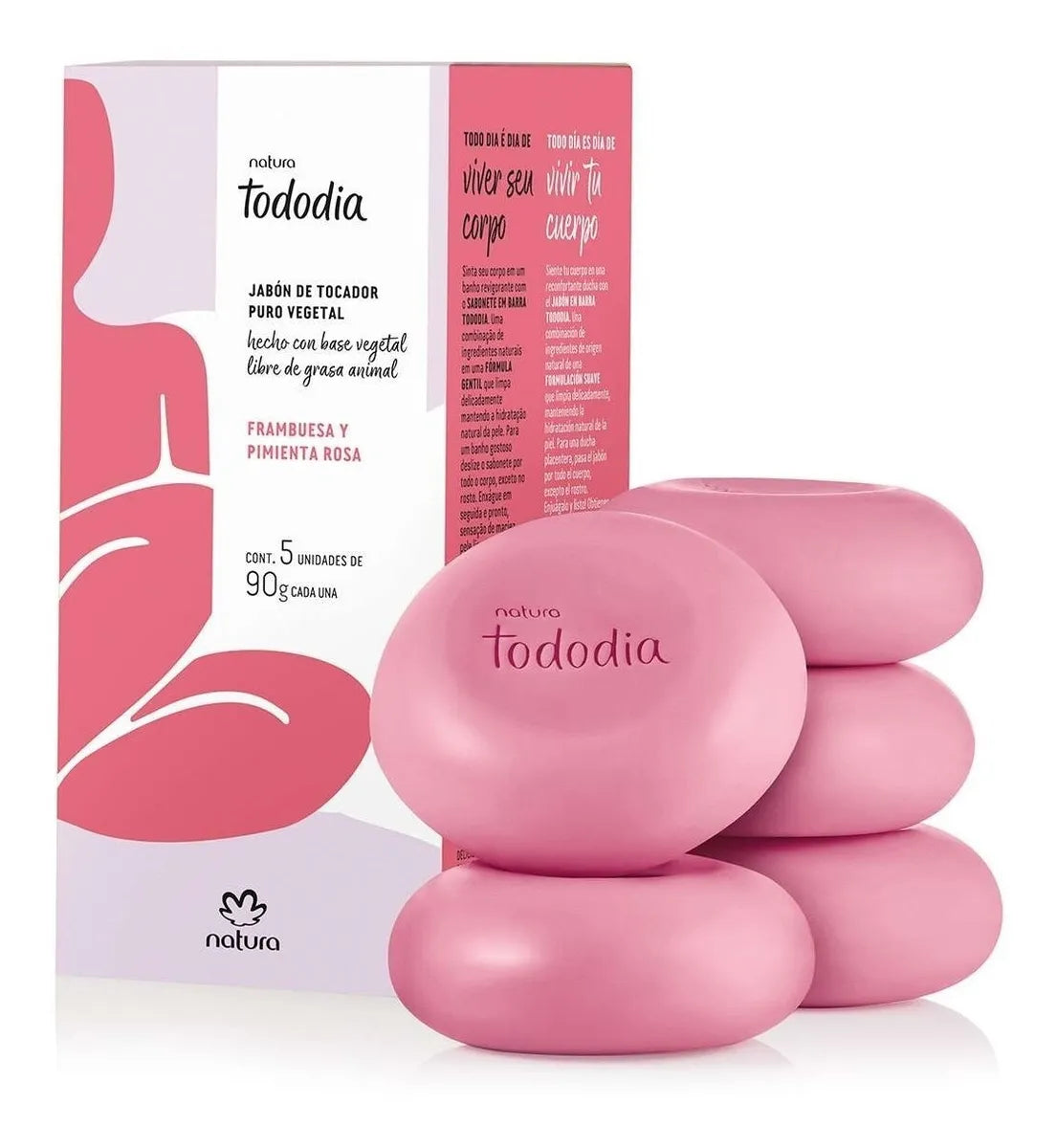 Jabon En Barra Natura Frambueza Y Pimientarosa 5 Unidad Femenino