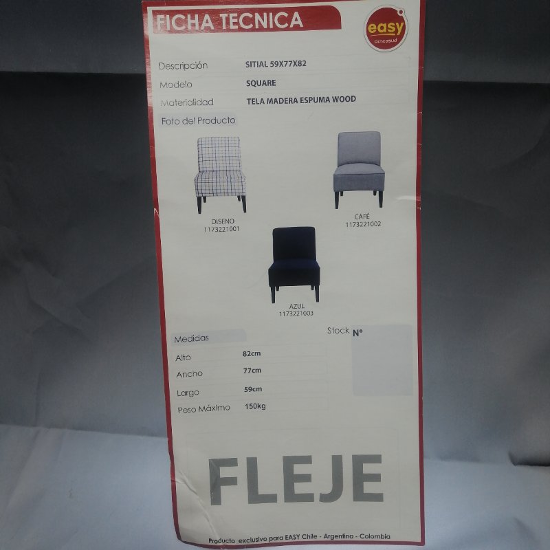 Sitial M+ Design Square Azul 59X77X82Cm