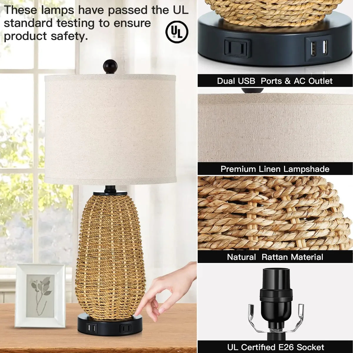 Lámpara de Mesa Ratan CINSARY TD-CS-65