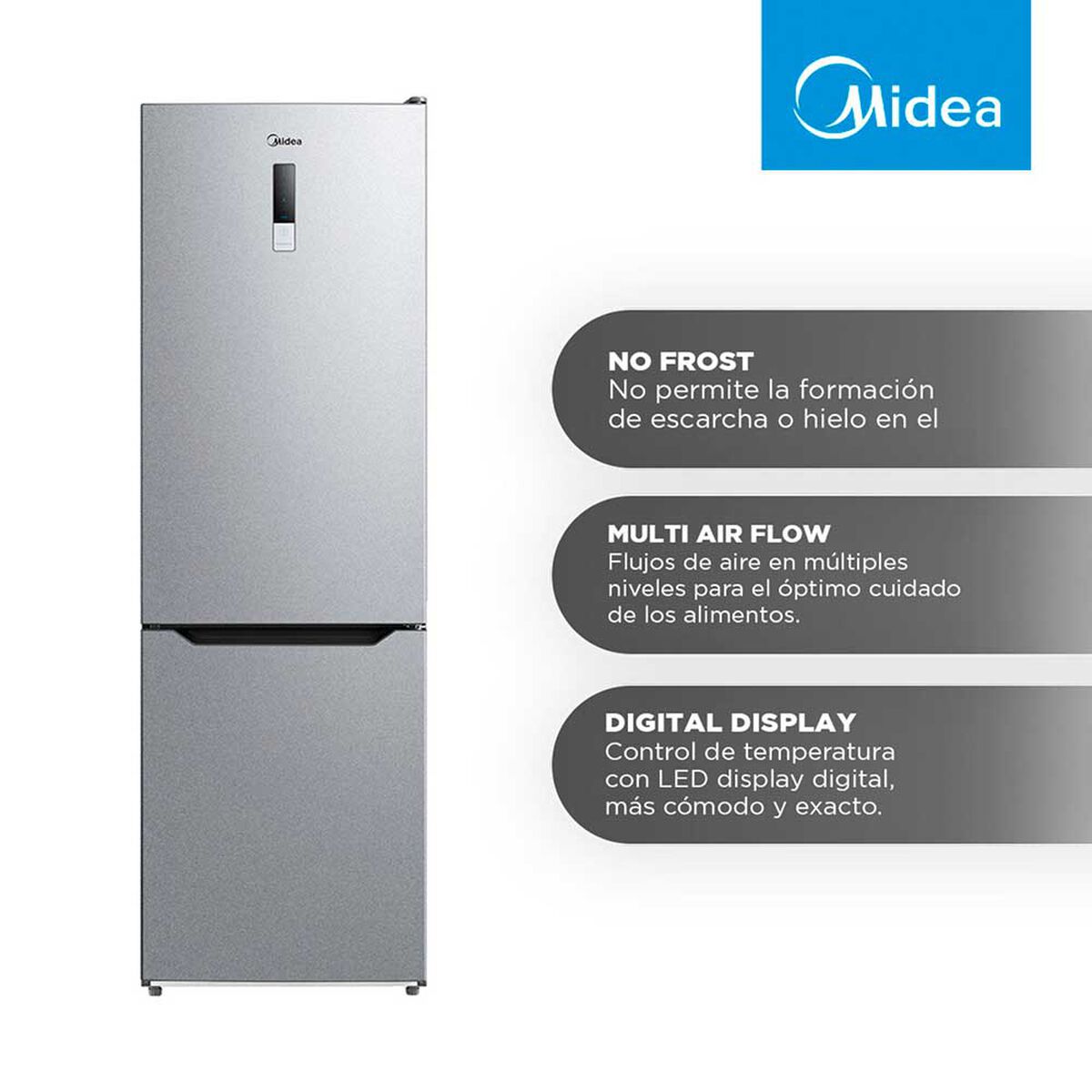 Refrigerador Midea MDRB424FGE50 Silver 310 Litros