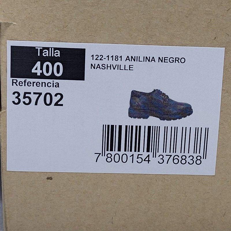 Zapato Guante Anilina Nashville 35702 Negro 40 Masculino