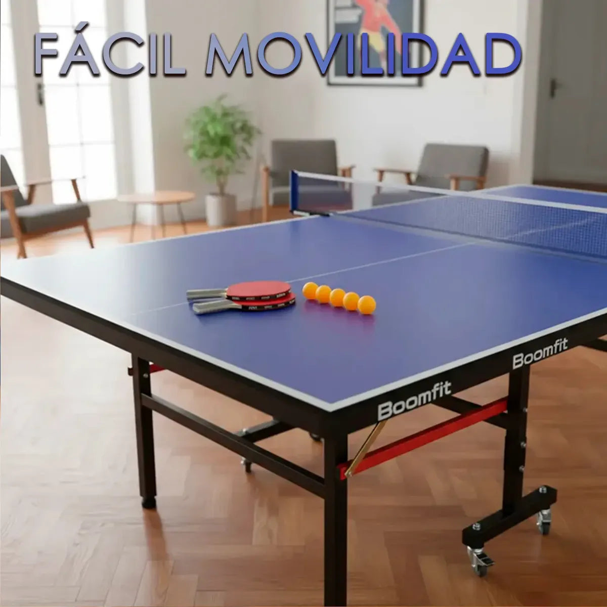 Mesa de Ping Pong Profesional Boomfit 274x152x76cm Madera Red