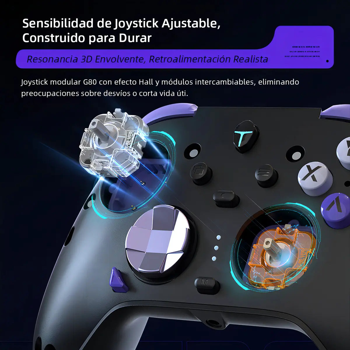 Control Gamer Inalámbrico Thunderobot G80 con Joystick Hall y Botones ABXY Swappable, Negro