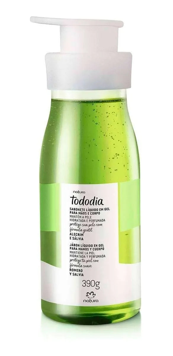Jabon Liquido En Gel Manos Y Cuerpo Natura Romero Y Salvia 390g