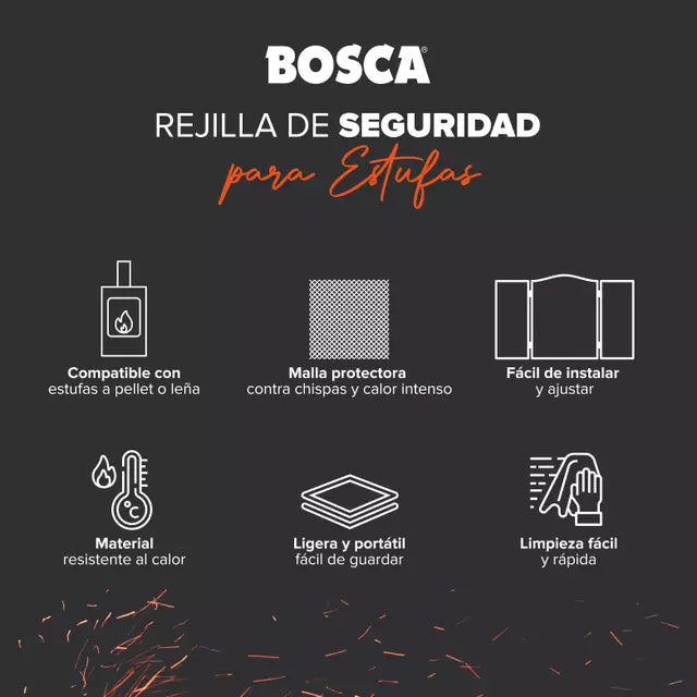 Rejilla  De Seguridad Bosca Para Estufas Negro