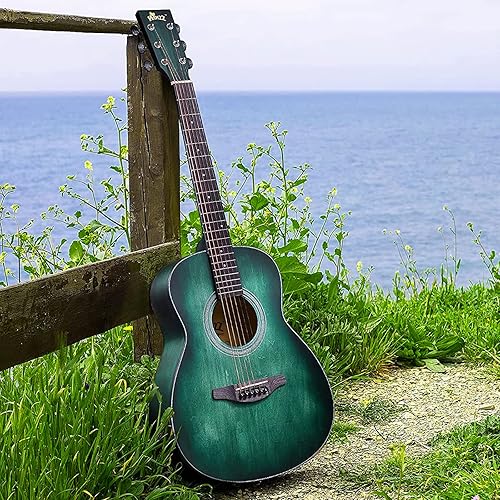 Guitarra Acústica Con Cutaway De 40 Pulgadas + Funda Winzz Af-H00lc Verde Oscuro
