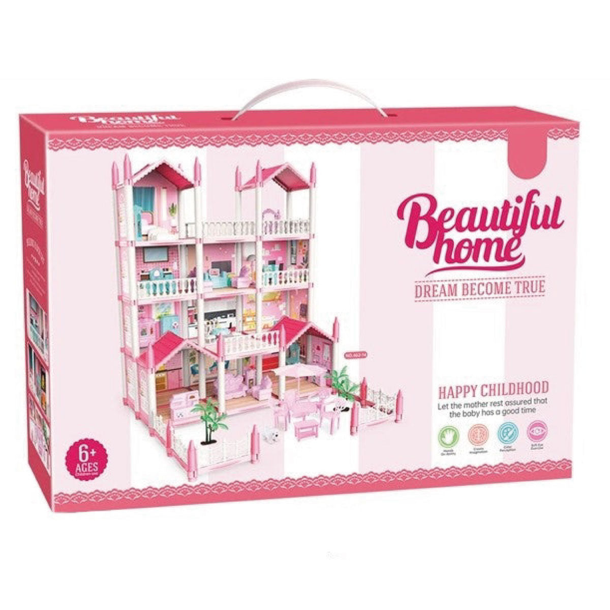 Juego Casa De Muñecas 2 Beautiful Home Rosado
