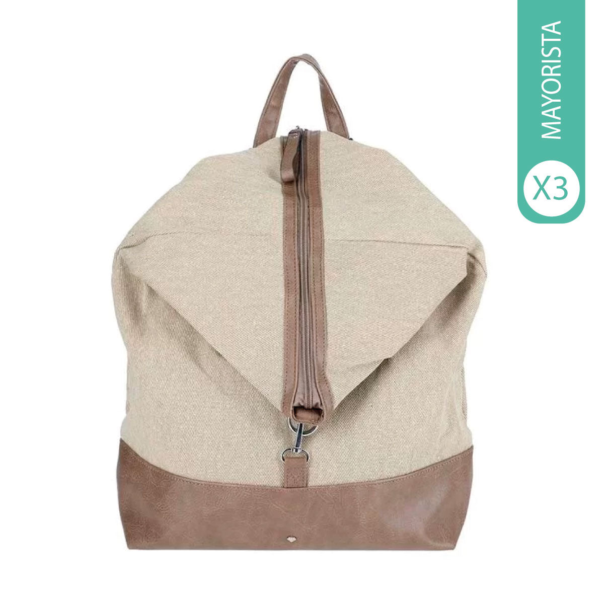 Pack de 3 mochilas id bottom beige