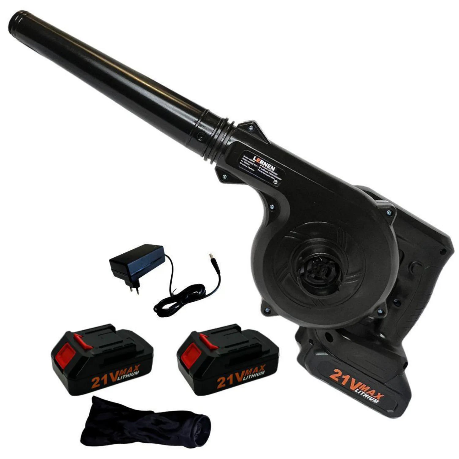 Sopladora Aspiradora Inalámbrica + 2 Baterías Lernen Sop140 Negro