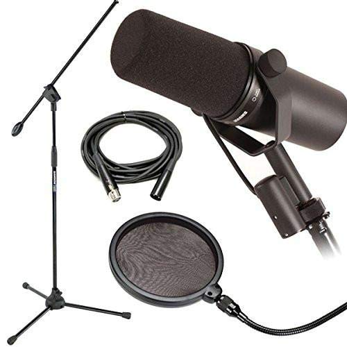Pack Micrófono Vocal Dinámico + Soporte + Filtro Pop + Cable Shure Sm7b