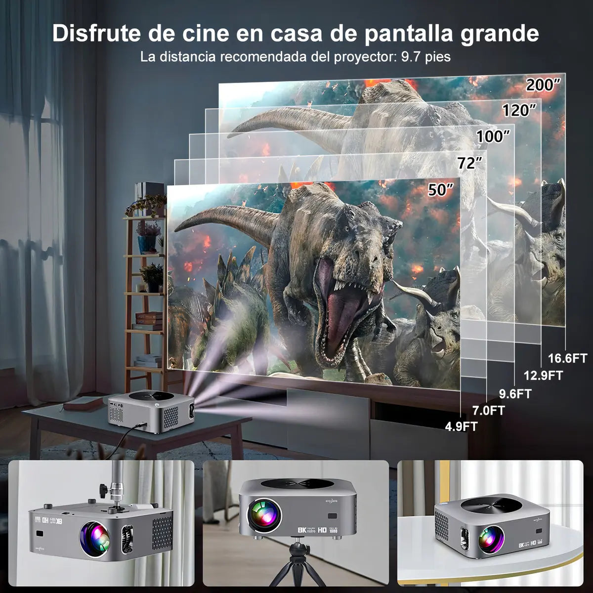 Proyector Profesional Full HD 1080P GooJodoq X2 Android 4K WiFi 13000LM