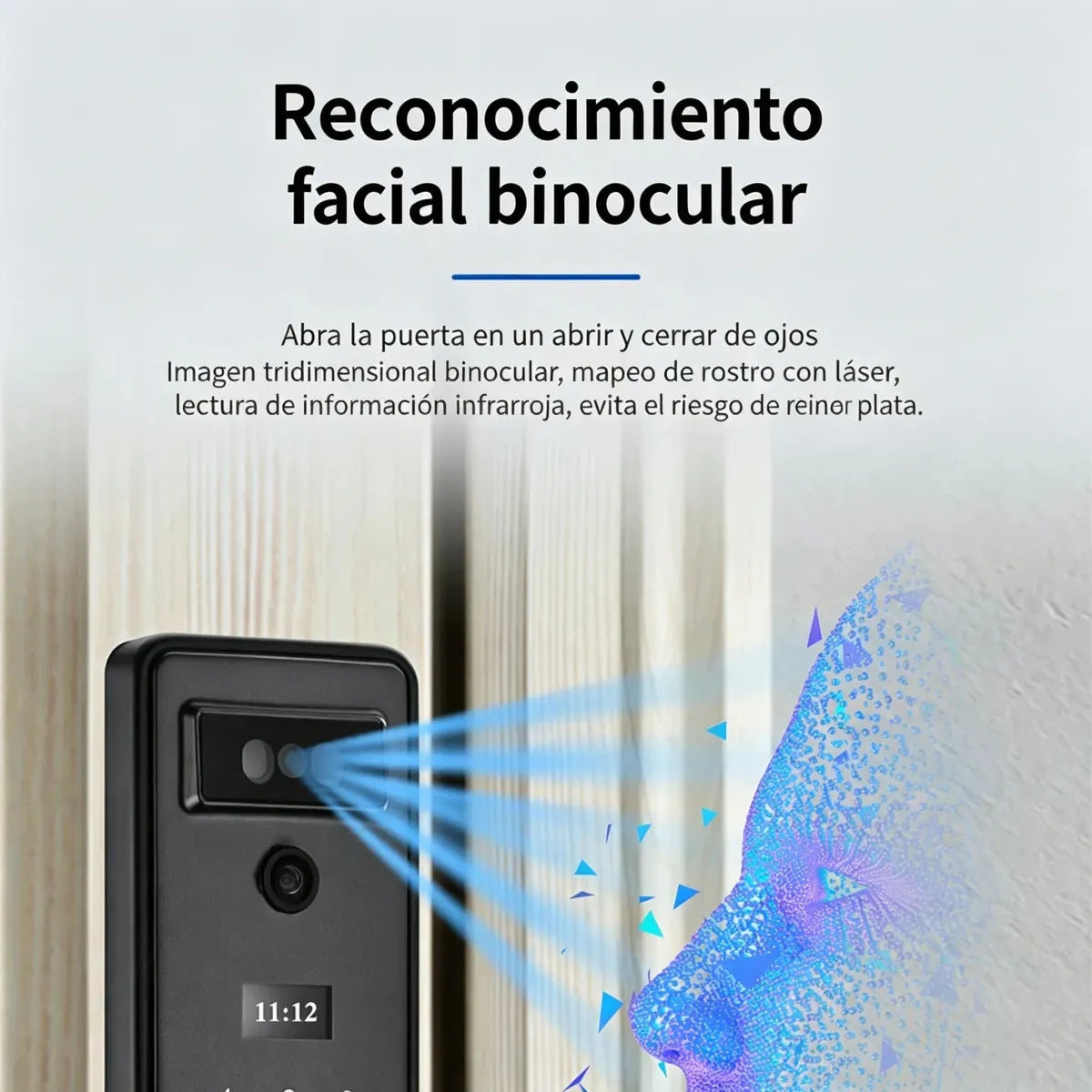 Cerradura Inteligente 3D Smart Lock HY03BY, Negro