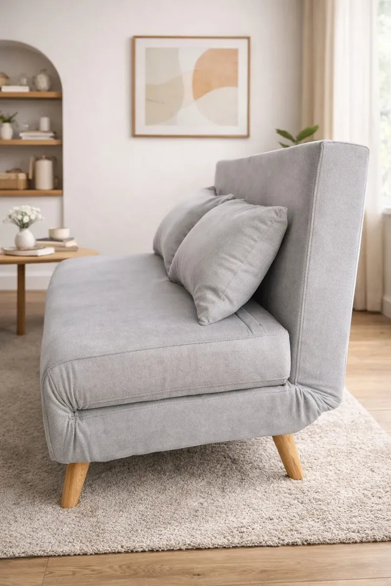 Sillón Doble Sofá Cama Plegable cosas casa Beirút - Gris