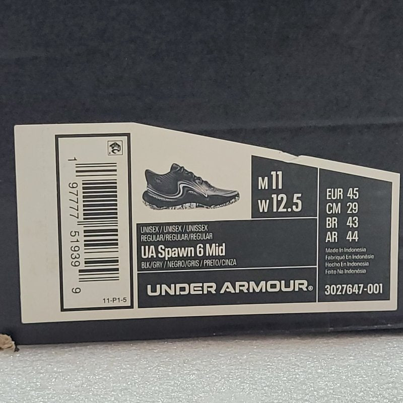 Zapatillas Under Armour Ua Spawn 6 Mid Negro 45 Eur Unisex