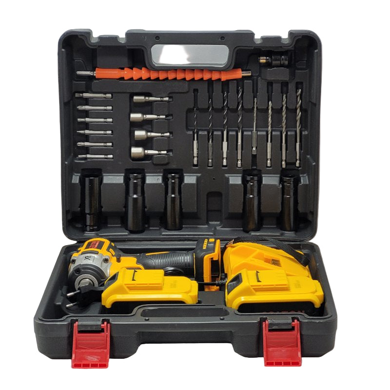 Llave Impacto Colton 2 Baterias + Accesorios Amarillo 20v 2ah