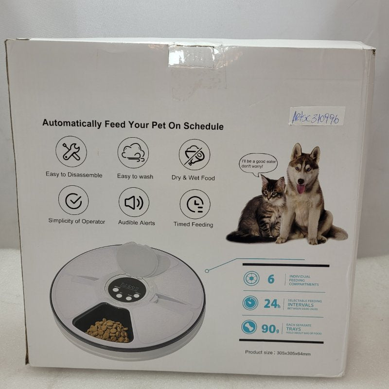 Alimentador Automatico Para Mascotas Timed Feeder Para Dispensar Comida En Horarios Establecidos 6 Raciones