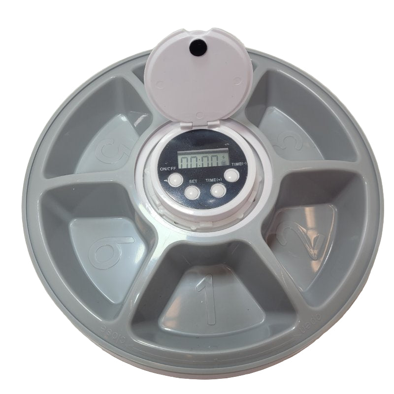 Alimentador Automatico Para Mascotas Timed Feeder Para Dispensar Comida En Horarios Establecidos 6 Raciones