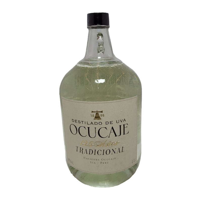 Aguardiente Destilado De Uva Ocucaje Tradicional 41%Vol 4 Litros