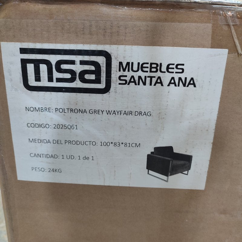 Poltrona Muebles Santa Ana Wayfair Drag Grey