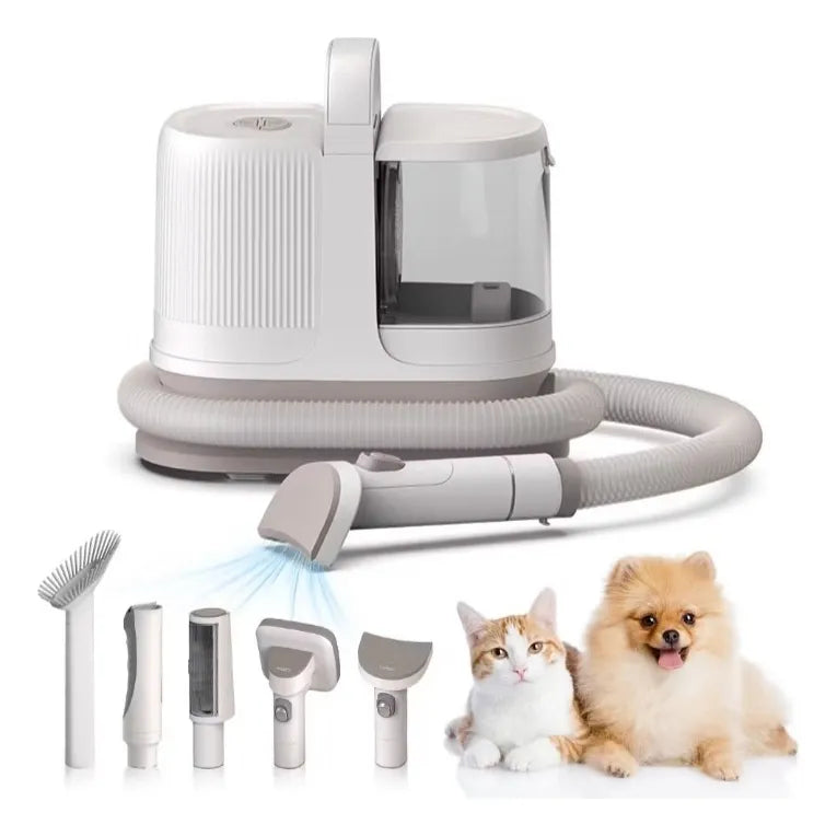 Kit De Aseo Para Perros Y Aspiradora Cortadora Pet Vogue 6 En 1 Blanco
