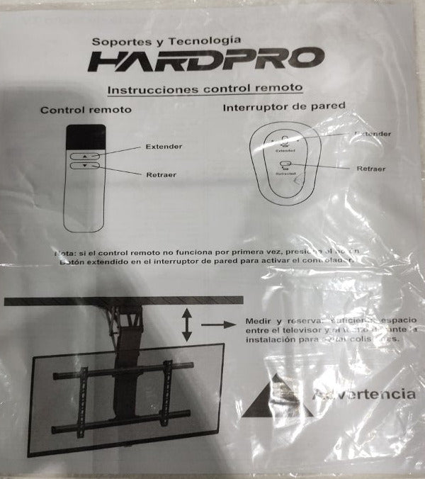 Soporte de TV Automatizado Hardpro para Pantallas de 32 a 75 Pulgadas, Negro