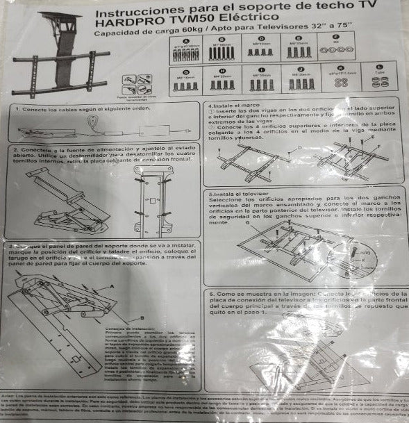 Soporte de TV Automatizado Hardpro para Pantallas de 32 a 75 Pulgadas, Negro