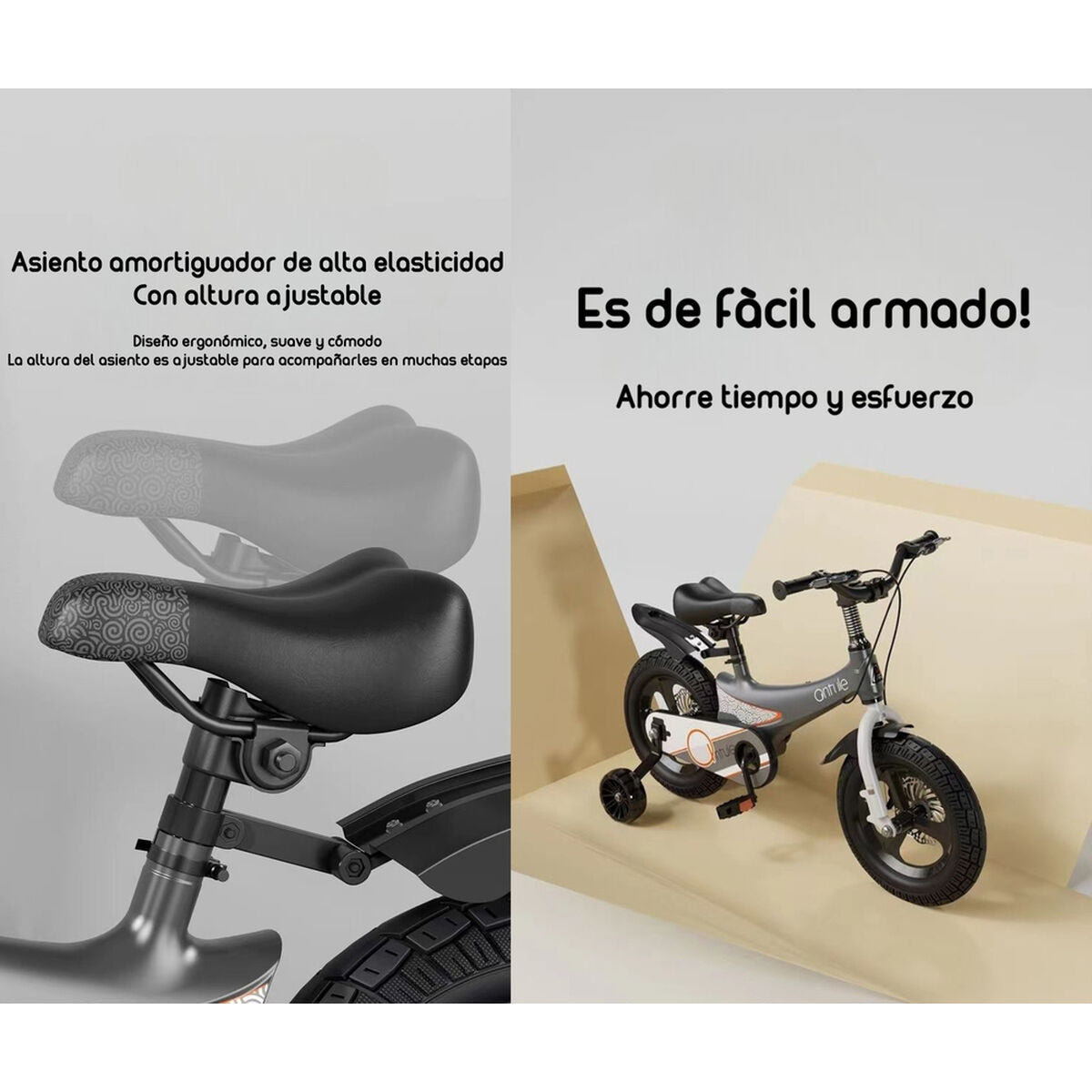 Bicicleta para niño aro 12 Lubabycas Antule Gris