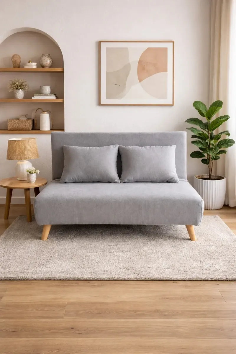 Sillón Doble Sofá Cama Plegable cosas casa Beirút - Gris