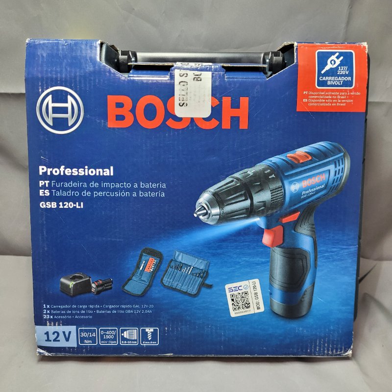 Taladro Percutor Bosch Gsb 120-Li + 23 Accesorios + 2 Baterias