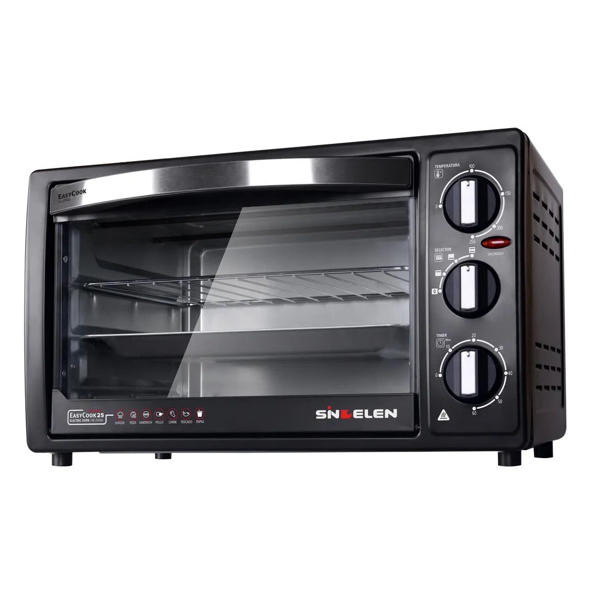 Horno Eléctrico Sindelen HE-255NG Negro 25 Litros