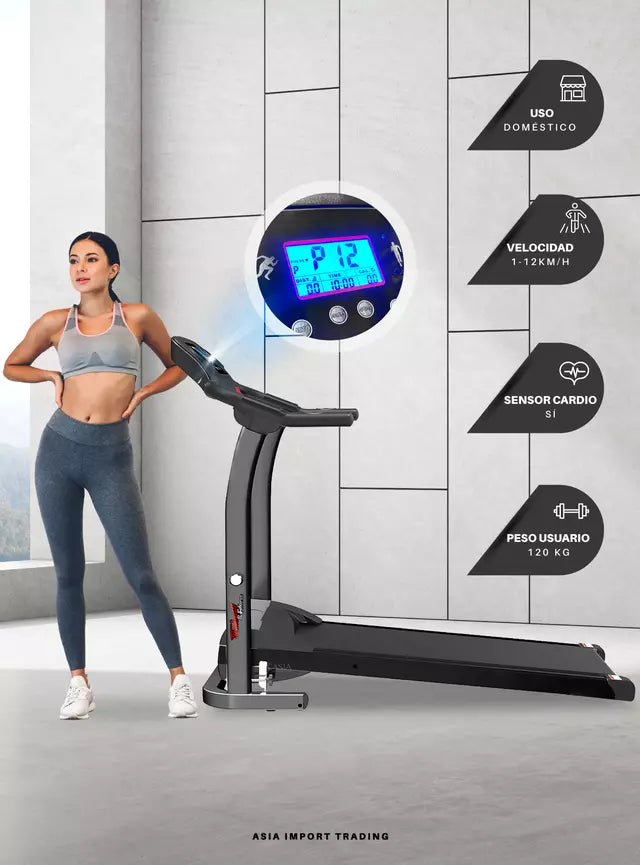 Trotadora Eléctrica Plegable Treadmill & Fitness Arc-3421 Negro