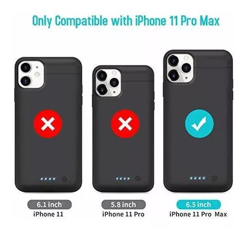 Cargador Carcasa Generico Battery Case Iphone 11 Pro Max Negro