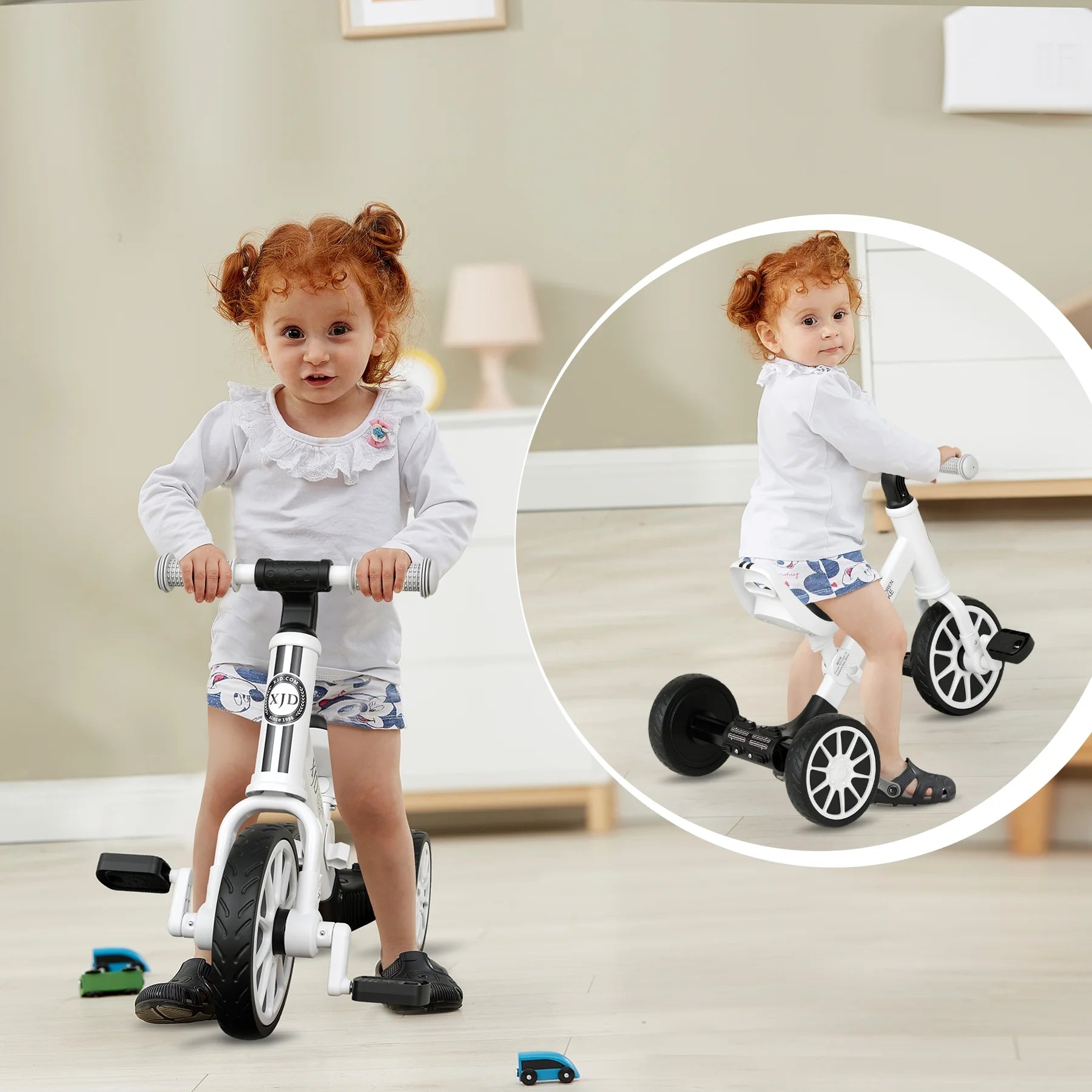 Triciclo 3 En 1 Xjd Tr105 Blanco