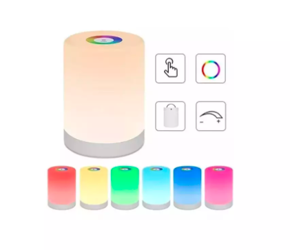 Lampara De Mesa De Noche Generico Recargable Con Sensor 7 Colores