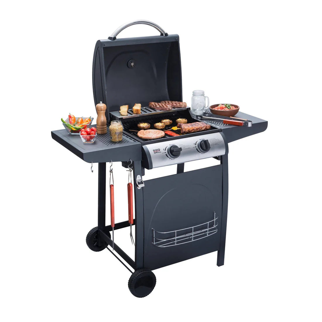 Parrilla 2 Quemadores Bbq Grill Bbq201gcpro Houston Negro
