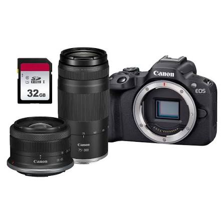 Kit Cámara Canon R50 con 2 Lentes y SD 32GB
