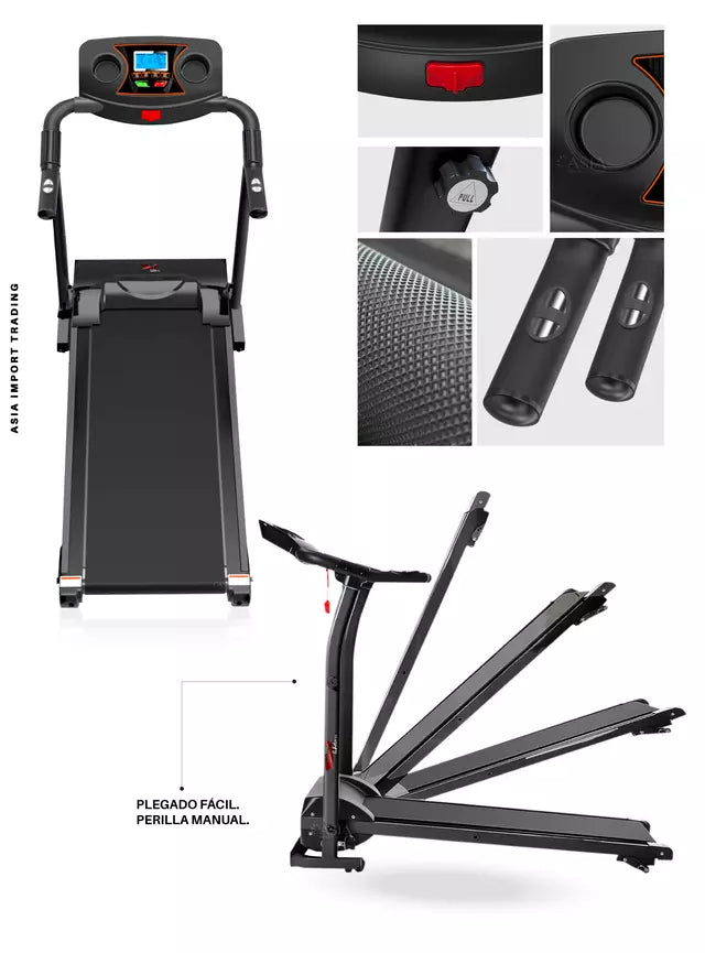 Trotadora Eléctrica Plegable Treadmill & Fitness Arc-3421 Negro