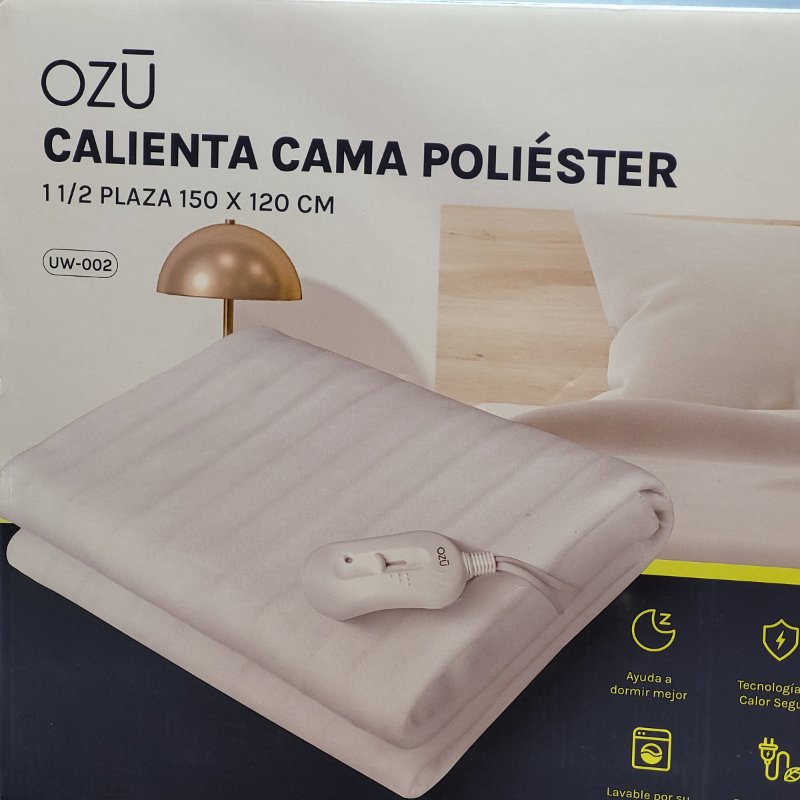 Calienta Cama Poliester Ozu Uw-002 Blanco 1/2 Plazas 150x120 cm